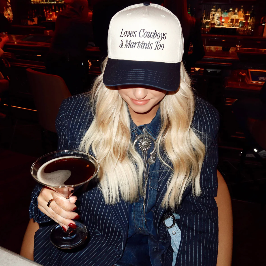 LOVES COWBOYS AND MARTINIS TOO HAT